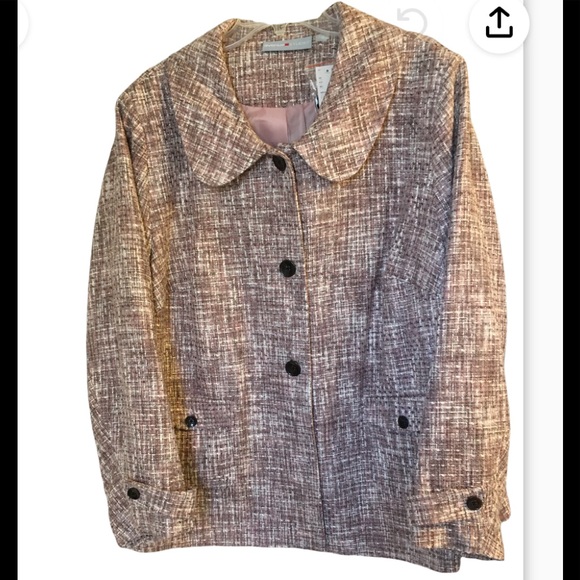 26W Avenue Pink Tweed. 🎀 Brand New Tweed Jacket, with Peter Pan Collar. - Picture 7 of 14